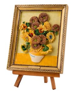 Schilderij Zonnebloemen op Ezel - Groot 