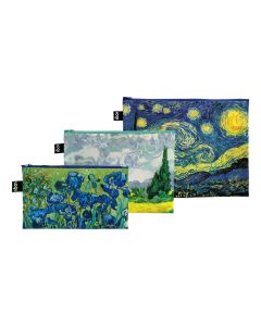 LoQi Vincent van Gogh Starry Night, Wheatfield, Irises Gerecyclede ritszakken