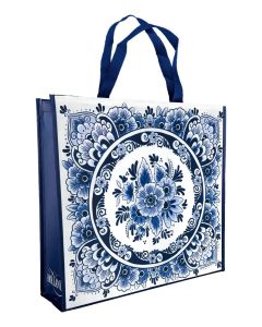 Shopper Bloemen Delfts Blauw