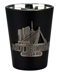 Shotglas Rotterdam Skyline - Zwart Metaallook
