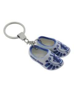 Sleutelhanger met 2 Delfts blauwe klompjes