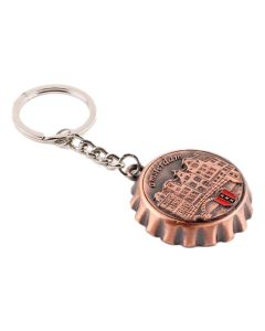Sleutelhanger Flessen Dop-Opener Amsterdam,  koperkleurig
