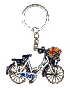 Sleutelhanger Fiets Draaiende Wielen Holland - DB/Zilver   