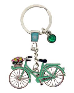 Sleutelhanger fiets met strass Holland - Groen