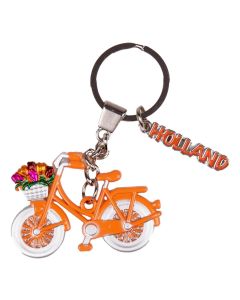 Sleutelhanger fiets met bedel letters Holland - oranje
