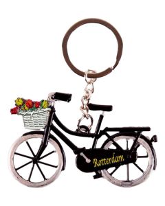 Sleutelhanger Fiets "Rotterdam" , Zwart