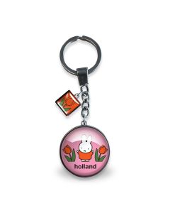 Sleutelhanger "Nijntje in Tulpenveld - Roze"