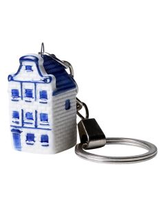 Delfts Blauw Huisje Sleutelhanger