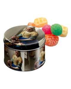 Lekkernij blik Melkmeisje met oud Hollands snoepgoed