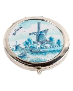 Spiegeldoosje ets Holland - delftsblauw