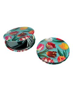 Spiegeldoosje 'pretty tulips'- groen