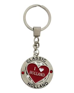 Sleutelhanger spinner i love Holland - rood