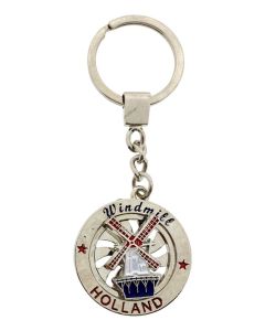 Sleutelhanger Spinner Windmolen Holland - Zilver