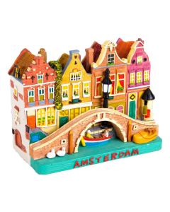 Stadsgezicht Huizen Amsterdam - Groot  (12 cm)