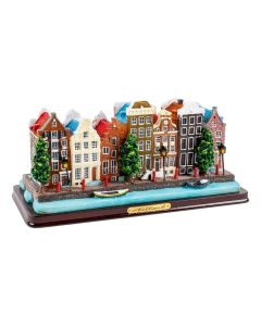 Straatje Holland op houten ondergrond, 21 cm 