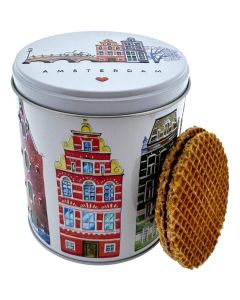 Stroopwafels in Blik "Amsterdam Grachten - Kleur"