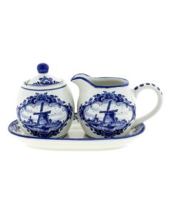 Suiker en Roomset Molen Delftsblauw