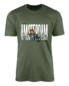Unisex T-Shirt Me With Bike Amsterdam Groen