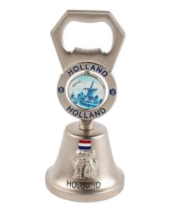 Holland Tafelbel met Flesopener - Zilverkleurig