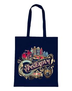 Katoenen Tas "Amsterdam Blauw Amsterdam"