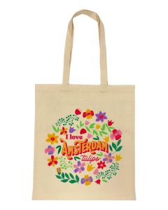 Katoenen Tas "Flower Power Amsterdam"