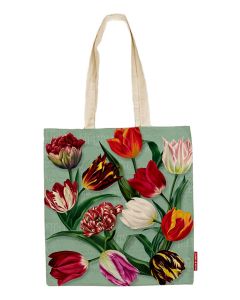 Tas Katoen  "Pretty Tulips Groen"