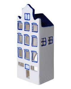 Waxinelichthouder Huisje 3 - Verhoogde Halsgevel - 16.5 cm