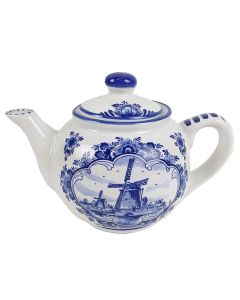 Theepot Delfts blauw, Molen en Bloem
