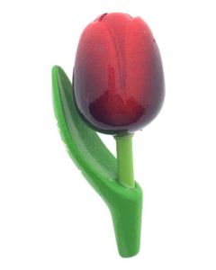Magneet Houten Tulp Donker Rood/Rood, 8 cm