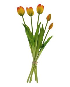 Tulpen Kunstbloem Boeket 5 stuks, 'Oranje' 39 cm