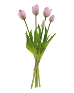 Tulpen Kunstbloem Boeket 5 stuks, 'Roze' 39 cm