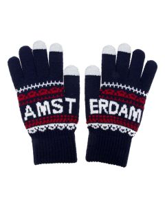 Unisex Handschoenen John Amsterdam Blauw / Wit/ Rood