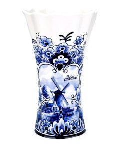 Vaas - Delfts Blauw Motief met Molen, 18 cm