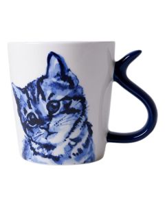 Mok Kattenstaart – Vriendelijk - Delfts Blauw 