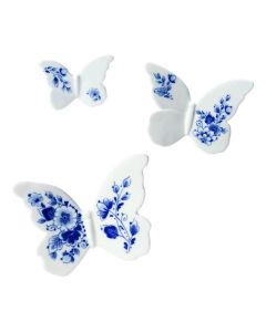 Wanddecoratie Vlinder - Delfts Blauw - Set van 3
