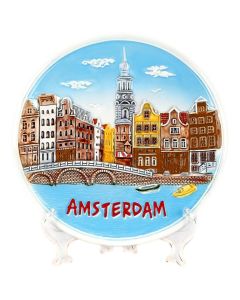 Wandbord Amsterdam Kleur - Keramiek - 20 cm (groot)