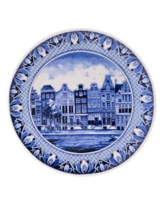 Wandbord Grachtenhuizen Amsterdam, in doos, 20 cm 