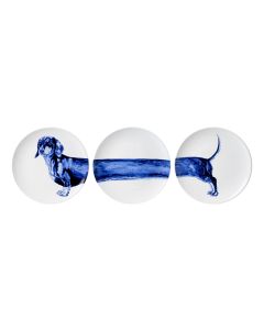 Wandbord Teckel - Drieluik -Keramiek - 26 cm