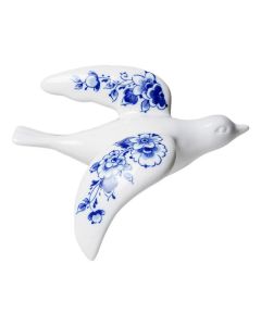 Wandvogel 4 - Keramiek - Delfts blauw - 16 cm