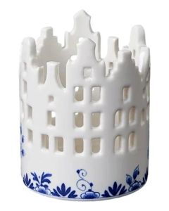 Theelichthouder Huisjes Delfts Blauw Klein