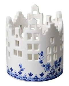 Theelichthouder Huisjes Delfts Blauw Medium