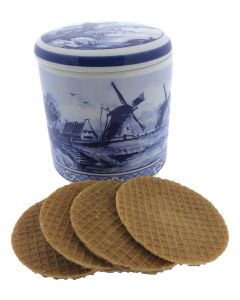 Stroopwafels in Windmolen voorraadpot
