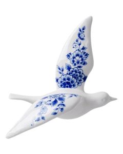 Wandvogel 2 - Keramiek - Delfts blauw - 17 cm