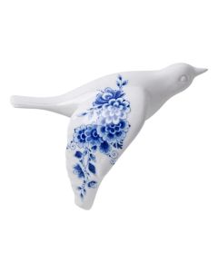 Wandvogel 3 - Keramiek - Delfts blauw - 10 cm