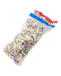Zakje 10 paar gekleurde keramieken klompjes, 5 cm