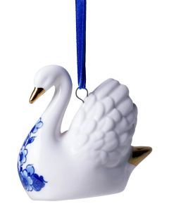 Kerstornament Zwaan - Delfts Blauw & Goud 