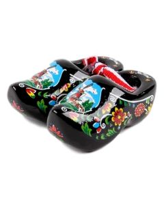 Set houten klompjes 6cm, Zwart