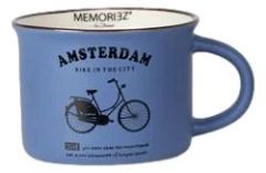 Mok Memoriez - Hollandse Fiets  -  Matte Iris Blauw - Klein