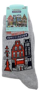 Ladies Socks "Amsterdam Houses Red" 35-41
