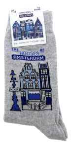 Heren Sokken "Grachtenhuisjes Blauw" - 40-46